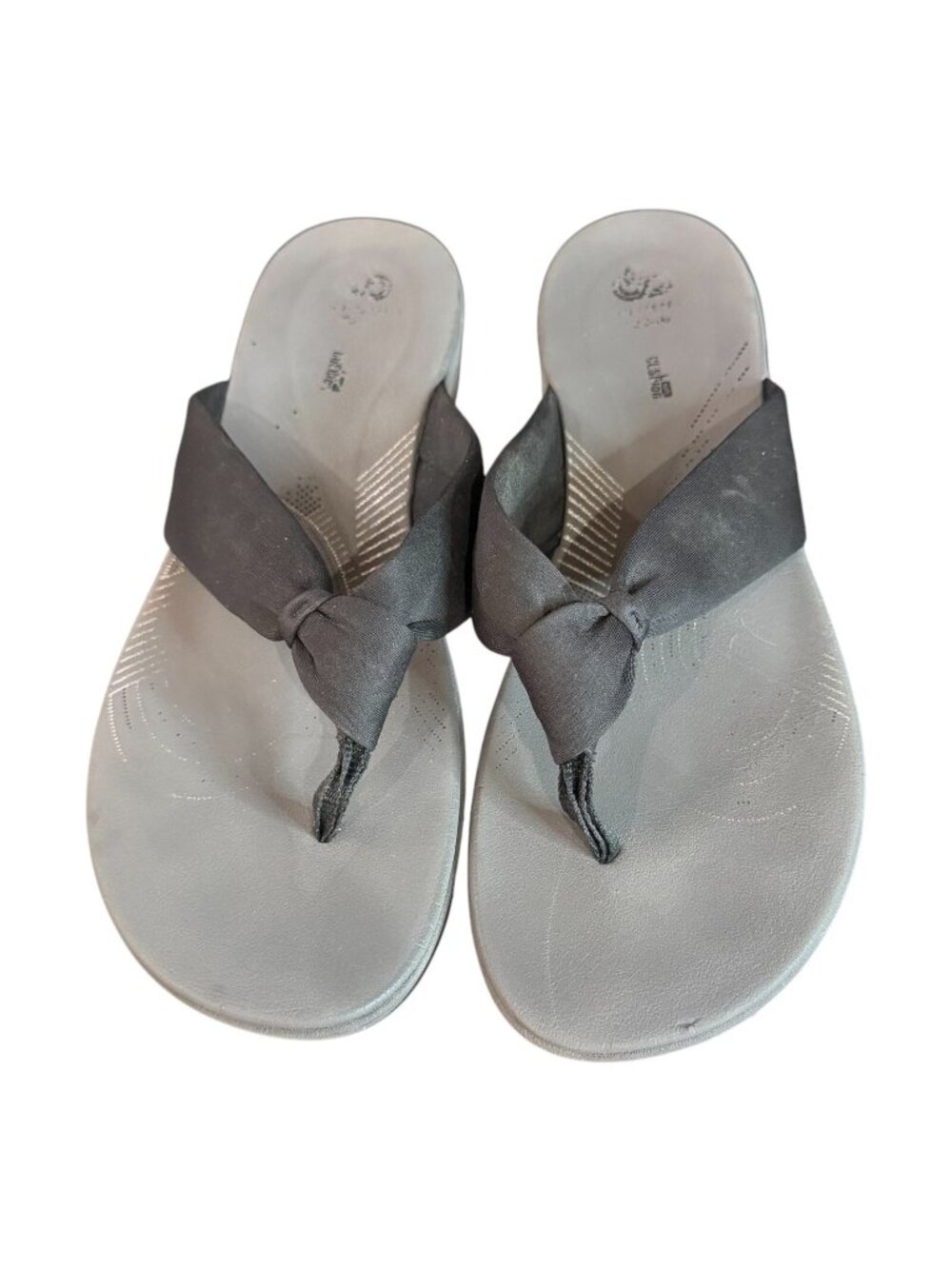 Clarks Cloud Steppers Black Thong Slip On Comfort Flip Flops Sandals Womens 12